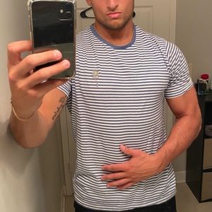 Denim and Flower Slim Fit T-Shirt